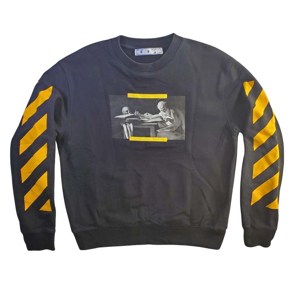 Off-White Caravaggio Saint Jerome Hooded Black Yellow Mens Large Streetwear